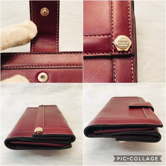 GUCCI Leather Bifold Maroon Wallet - Picture 6 of 7